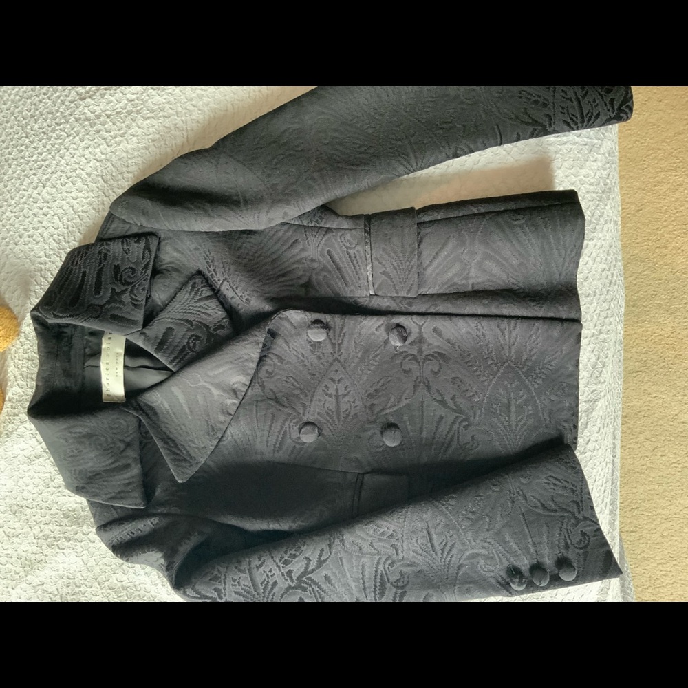 Charles Nolan black brocade double breasted jacket - Picture 4 of 4